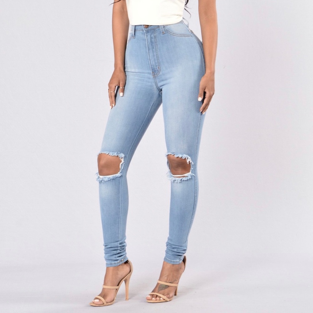 Fashion Nova Tough Luck High Waisted Jeans